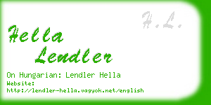 hella lendler business card